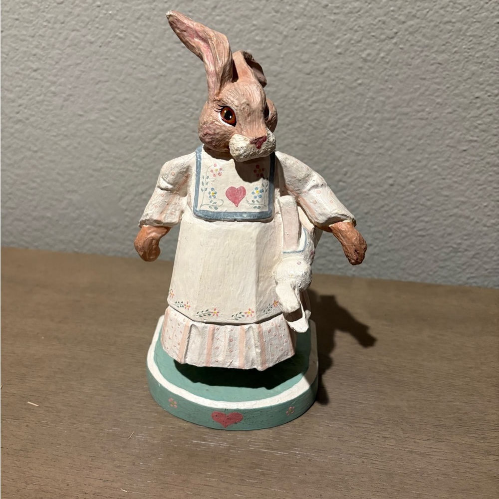 Charming Rabbit Figurine with Heart Design